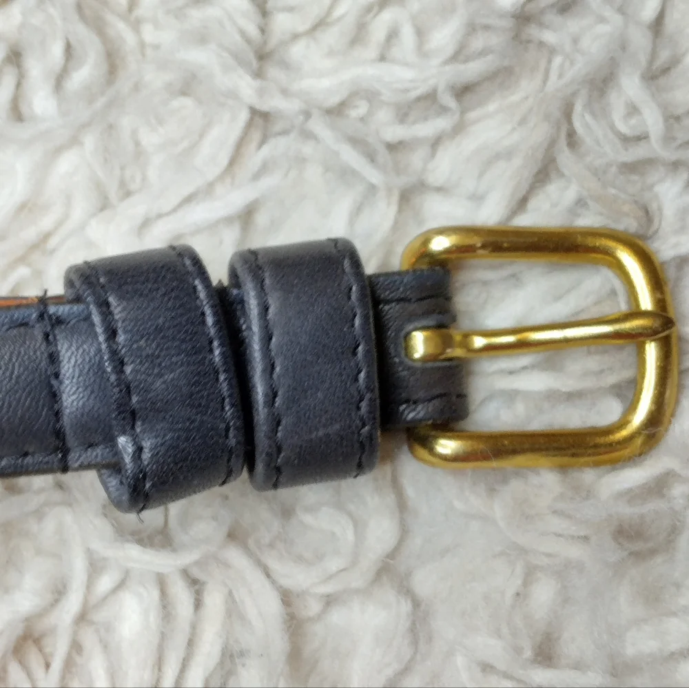 Coach Cowhide Leather Belt With Brass Buckle